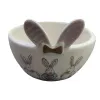 Cute white rabbit-shaped ceramic bowl kitchen tableware, creative children's breakfast soup bowl gift decoration for home use Item Picture